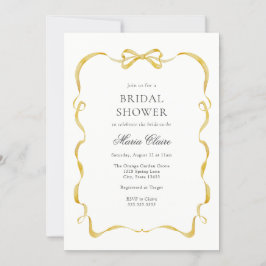 Gelbes Band- und Bow-Brautparty Einladung