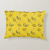 Gelbes Bandana Muster Modernes Retro-Farbenspiel Dekokissen (Rückseite)