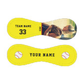 Gelbes Baseball mit Teamname Number-Foto (Paneele)