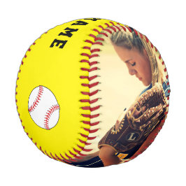 Gelbes Baseball mit Teamname Number-Foto