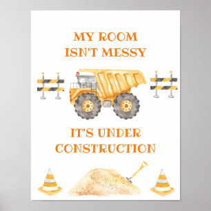 Gelbes Baulastwagen-Schild Poster