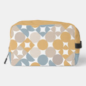 Gelbes Beige Braun Grau Mitteljahrs-Zirkel Muster Waschbeutel (Rückseite)
