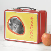 Gelbes benutzerdefiniertes Foto und Name Metall Brotdose (Beispiel)