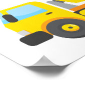 Gelbes Beton Mixer Geburtstagsparty Square Poster (Ecke)