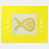 Gelbes Bewusstsein Band Herz Art Fleece Blanken (Vorderseite (Horizontal))