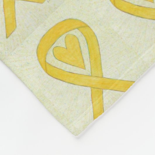 Gelbes Bewusstsein Band Herz Custom Chemo Blanket Fleecedecke (Ecke)