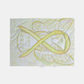 Gelbes Bewusstseinsband Angel Knochenkrebs-Blanket Fleecedecke (Vorderseite (Horizontal))