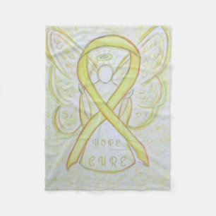 Gelbes Bewusstseinsband Angel Knochenkrebs-Blanket Fleecedecke