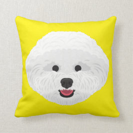 Gelbes Bichon Frise Kissen