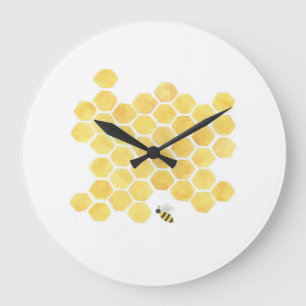 gelbes Bienenwanduhr-Küchen-Kinderzimmer Große Wanduhr