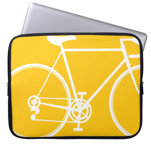 Gelbes Bike-Design Laptop-Sieb Laptopschutzhülle (Vorderseite)