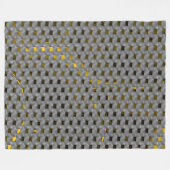 Gelbes Bild unter grauen Tellern, längliche Quadra Fleecedecke (Vorderseite (Horizontal))