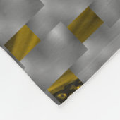 Gelbes Bild unter grauen Tellern, längliche Quadra Fleecedecke (Ecke)