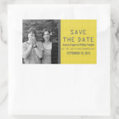Gelbes Binärkode-Foto Save the Date Aufkleber (Tasche)