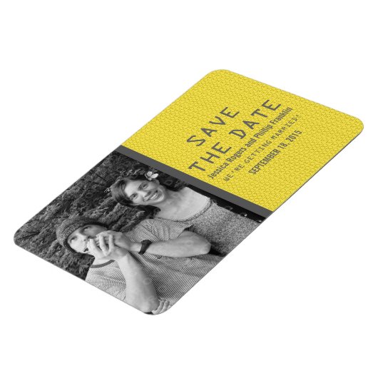 Gelbes Binärkode-Foto Speichern Sie das Datumsfens Magnet (Linke Seite)