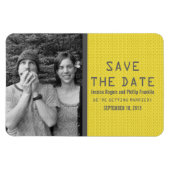 Gelbes Binärkode-Foto Speichern Sie das Datumsfens Magnet (Horizontal)