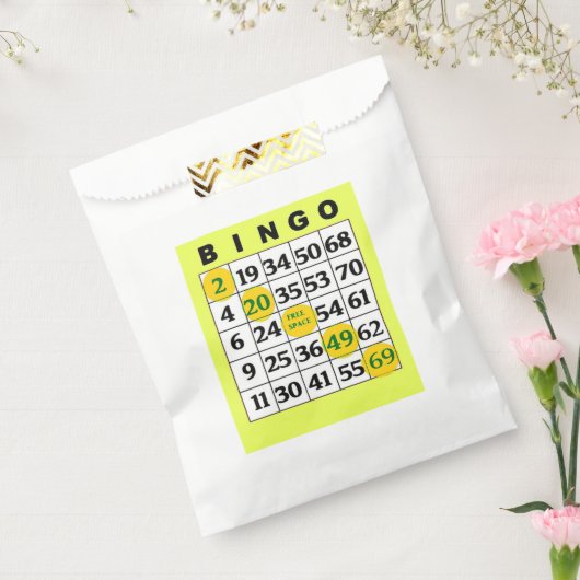 Gelbes BINGO-Card-Gastgeschenk Geschenktütchen (Versiegelt)
