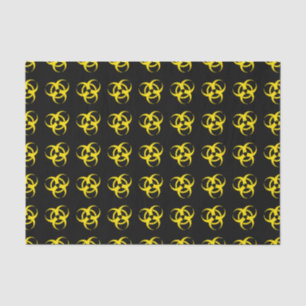 Gelbes Biogefährdung-Symbol Seidenpapier