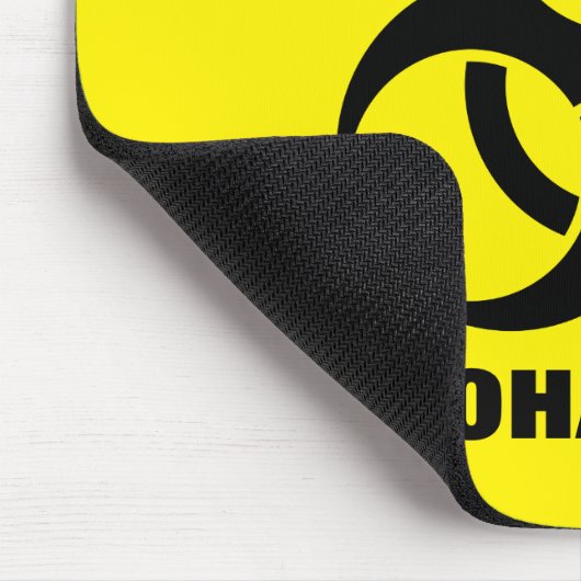 Gelbes Biogefährdung-Symbol-Warnzeichen Mousepad (Ecke)