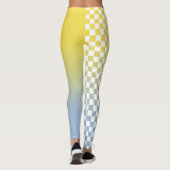 Gelbes bis blaues Farbmuster Leggings (Rückseite)