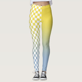 Gelbes bis blaues Farbmuster Leggings