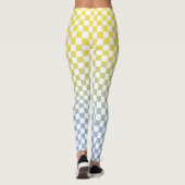 Gelbes bis hellblaues Leuchtmuster Leggings (Rückseite)