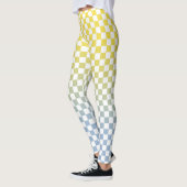 Gelbes bis hellblaues Leuchtmuster Leggings (Links)