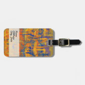 Gelbes blaues Abstraktes Kunstgemälde 4 Gepäckanhänger (Vorderseite horizontal)