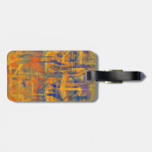 Gelbes blaues Abstraktes Kunstgemälde 4 Gepäckanhänger (Rückseite horizontal)