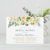 Gelbes blaues Brautparty Einladung (Stehend Vorderseite)