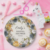 Gelbes blaues Brautparty Pappteller (Party)