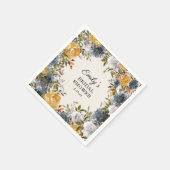 Gelbes blaues Brautparty Serviette (Ecke)