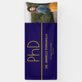 Gelbes blaues Foto PhD-Abschluss Banner (Vertikal)