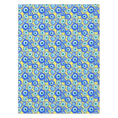 Gelbes blaues griechisches Augapult Tischdecke (Vorderseite)