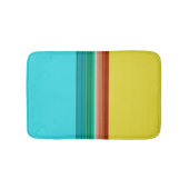 Gelbes blaues Multicolor-Streifenmuster Badematte (Vorderseite)