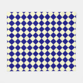 Gelbes blaues Schachbrett Diamant Muster Fleece Bl (Vorderseite (Horizontal))