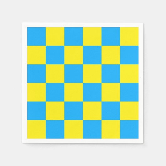 Gelbes blaues Schachbrettmuster für Karos Serviette (Vorderseite)