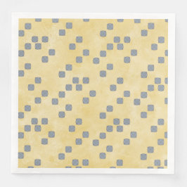 Gelbes, blaugraues, modernes Polka Dots Muster Serviette