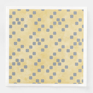 Gelbes, blaugraues, modernes Polka Dots Muster Serviette