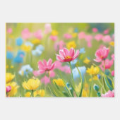 Gelbes blaurosa Wild Blume Field 2025 Geschenkpapier Set (Vorderseite)