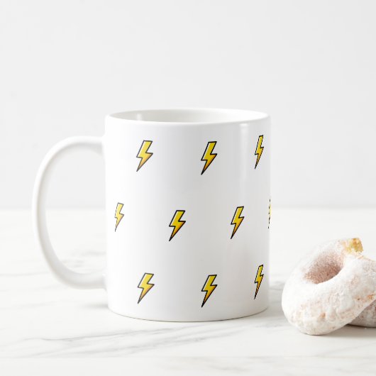 Gelbes Blitz-Tassendesign Kaffeetasse (Mit Donut)