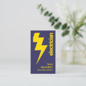 Gelbes Blitzgerät Minimalistischer Blauer Elektrik Visitenkarte (Stehend Vorderseite)