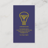 Gelbes Blitzgerät Minimalistischer Blauer Elektrik Visitenkarte (Rückseite)