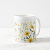 Gelbes Blossom Elegance - Blumencoffee Tasse (VorderseiteRechts)