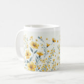 Gelbes Blossom Elegance - Blumencoffee Tasse (Vorderseite Links)