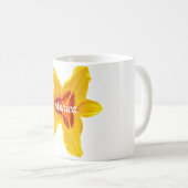 Gelbes Blossom-Foto-Individuelle Name Kaffeetasse (VorderseiteRechts)