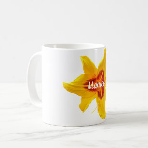 Gelbes Blossom-Foto-Individuelle Name Kaffeetasse