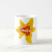 Gelbes Blossom-Foto-Individuelle Name Kaffeetasse (Mittel)