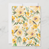 Gelbes blühendes Brautparty Einladung (Rückseite)