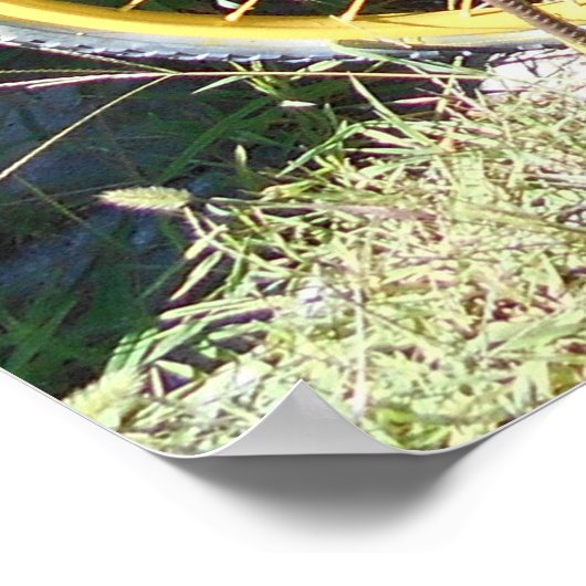 Gelbes Blume-Bike auf der Straße Poster (Ecke)